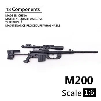 1:6 Masto M200 Šautuvas 4D Ginklą Modelis Padengtas Plastiko Karinis Modelis Priedai 12 colių Veiksmų Skaičius Ekranas