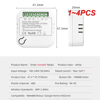 1~4PCS 16A Homekit WIFI Smart Switch Mini 2-way Jungiklis Modulis Cozylife Smart Pertraukiklis Paramos Alexa Namuose