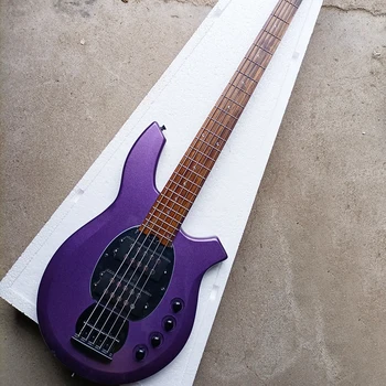 4 Stygos Metalinės Violetinė Elektrinė Bosinė Gitara su aktyviu Grandinės Raudonmedžio Fretboard Pritaikoma