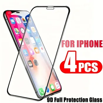 4Pcs Apsauginis Stiklas IPhone 14 Pro Max 11 12 13 Pro Max 15 Plius Screen Protector, IPhone XR XS X 7 8 Plus Stiklo