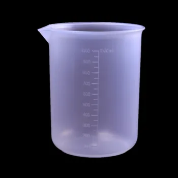 4pcs/daug 1000ml Plastiko Matavimo Stiklinė, Taurė Laboratorinė Chemija, rinkinys lab PP stiklinė