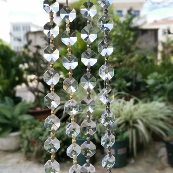 50cm Crystal Prism Stiklo Šviestuvo Dalys Aštuonkampis Rutuliukų Grandinė Kabo Saulės Gaudytojas Statulėlės Namų Vestuvių Langų Dekoro Amatai