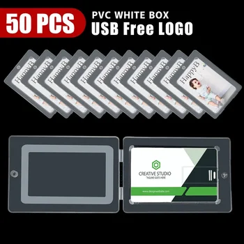 50PCS/Daug Balta Kredito Kortelės, Usb atmintinės Pasirinktinius Nuotraukų Spausdinimo 4GB 8GB 16GB 32GB 2.0 Flash Pen Ratai 10vnt nemokamai spausdinimo logotipas