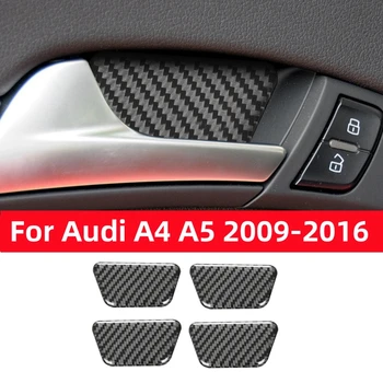 Audi A4L A4 B8 2009-2016 Automobilio Interjero Aksesuarų Anglies Pluošto Remontuoti Automobilį, Vidinės Durys Dubenį Apdaila Padengti Apdailos Lipdukai