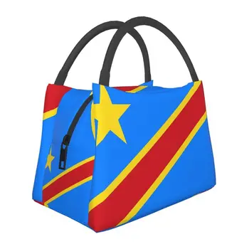 Custom Vėliava, Kongo Kinšasa Pietūs Krepšiai Moterims Aušintuvas Šiltas Izoliuoti Priešpiečių Dėžutė 