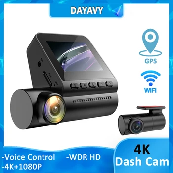 DAYAVY A20 Brūkšnys Cam 4K GPS Wifi Priekinio ir Galinio vaizdo Kamera, Automobilių Įrašymo 1080P Galiniai Automobilių DVR 24H Stovėjimo Stebėti Automobilių Acessories