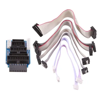 Emuliatorius V8 JTAG Adapterio Konverteris su 7PCS 4 Pin 6 Pin 10Pin 20 Pin Pilka Plokščias Juostelės Duomenų Kabelis Viela