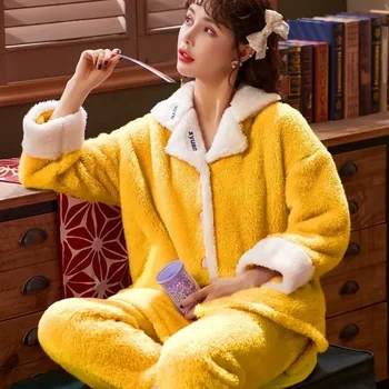 Homewear ilgomis rankovėmis Sleepwear Loung Rinkiniai Rudenį Pižama Pijamas Pižamos Žiemos Mergina Mujer Kostiumai Naktį Femme Pijama Moterims