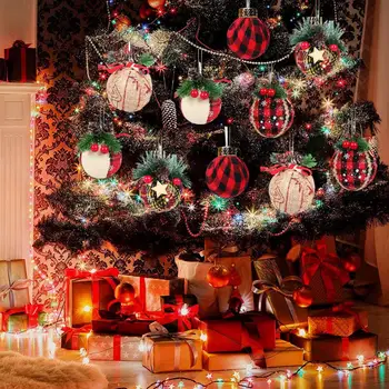 Kabantys Papuošalai Kalėdų Eglutė Daugkartinio naudojimo Grūdintas Kalėdų Putų Kamuolys Papuošalai 6pcs Medžiaga, Kuriems Kalėdų Medžio