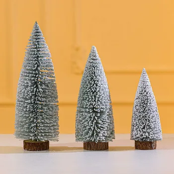 Kalėdų Dekoracijos Namų 2023 Flocking Kalėdų Medžio Darbalaukio Papuošalai Su 3 Dydžių Kalėdinis Namų Dekoras Metu