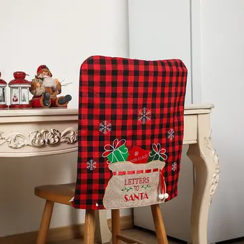 Kalėdų Kėdė Padengti Grotelės Atspausdintas Kalėdų Dekoracijos Kalėdų Kėdžių Dangose Skrybėlę Kalėdų Valgomasis Kėdės Apima