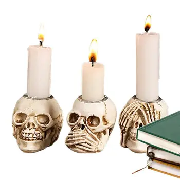Kaukolė Žvakių Laikiklis Žvakidė Baisu Tealight Žvakių Laikiklis Gotikos Dekoro Derliaus Skeletas Kaukolės Žvakių Laikiklis, Miegamojo