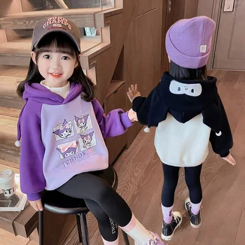 Kawaii Sanrio Vaikai Hoodie Sveiki Kittys Kuromi Animacinių filmų Anime Atsitiktinis Viršūnes Rudens/žiemos Minkštas Sutirštės Studentų Mados Mergaitė Dovana