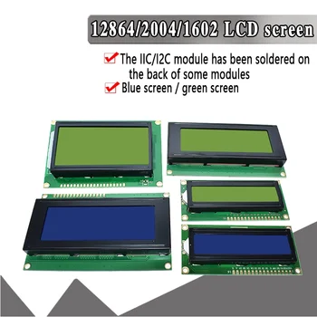 LCD1602 LCD 1602 2004 12864 modulis Mėlyna Žalia ekranas 16x2 20X4 Simbolių LCD Ekranas Modulis HD44780 Valdytojas mėlyna juoda šviesos
