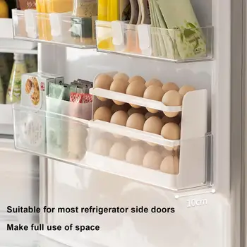 Lengva Prieiga Kiaušinių Stovas 3 sluoksnių Kiaušinių stalčiuko Prakeiktas Dizainas Namų Virtuvės Šaldytuvas Organizuoti Išlaikyti Atsisakyti Kiaušinių, Kiaušinių