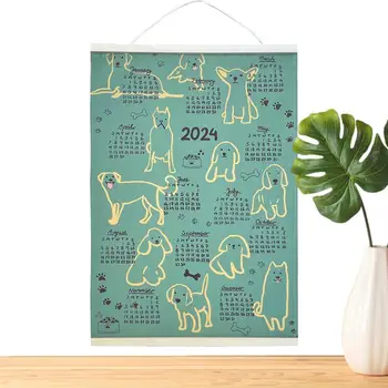 Lino Kalendoriai 2024 Mielas Šuniukai Mėnesio Hangable Oksfordo Kalendorius Planuotojas 12 Mėnesio Nuo Jan 2024 Gruodis 2024 Biuras
