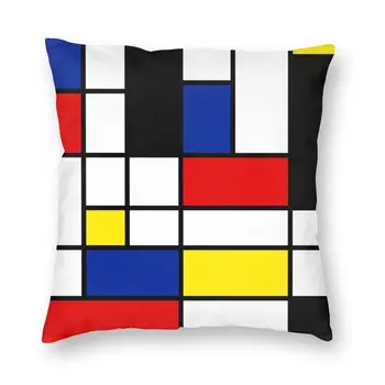 Mados Abstraktaus Meno Mondrian Mesti Pagalvės užvalkalą Namų dekoro Geometrinis Šiuolaikinės Pagalvėlė Padengti Pillowcover už Kambarį Dekoro