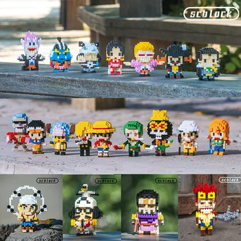 Mini One Piece Anime Blokai Buggy Luffy Gaara Chopper Surinkto Modelio Usopp Micro Plytų Duomenys Vaikams, Žaislų, Dovanų