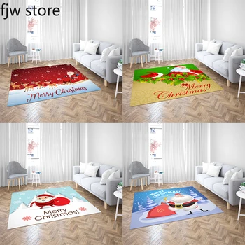 Namų Kalėdinė dekoracija kilimų Linksmų animacinių filmų Kalėdų Senelis spausdinti kambarį lova grindų kilimėlis pėdų 