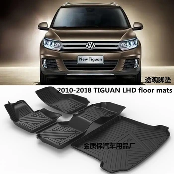 Naudoti Volkswagen Tiguan grindų kilimėliai užsakymą All-Weather automobilių pėdos padas Tinka Tiguan vandeniui bagažo skyriaus kilimėlis Tiguan automobilio grindų kilimėliai