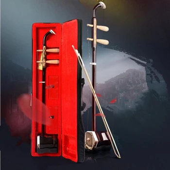 Naujas Erhu Kinijos Muzikos Instrumentas dvi stygos smuikui Madeira Raižyti dragon Butas Ašigalio Šešiakampis Formos Lankas siųsti knyga Atveju erheen