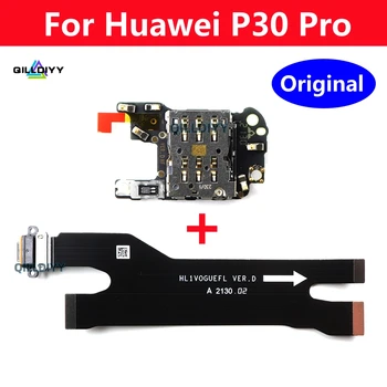 Originalą Huawei 30 Pro P30pro Mikrofonas Sim Kortelės Dėklas Turėtojas Valdybos USB Įkrovimo Dokas Flex Kabelio Jungtis, Lanksčios Juostelės