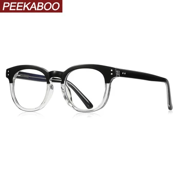 Peekaboo klasikinis vyrų mėlyna šviesa akinius tr90 korėjos retro skaidraus lęšio aikštėje akinių rėmeliai moterų pilkas skaidrus acetatas vyras