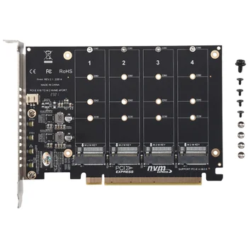 PH44 NVME 4-Diskų Masyvas Card PCIE Signalas, Padalintas Masyvo Kortelės