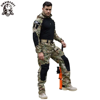 SINAIRSOFT Combat uniform Taktinis BDU Sportwear Multicam Kovoti su Medžioklės Drabužių Airsoft Kamufliažas Snaiperis Karine Įranga