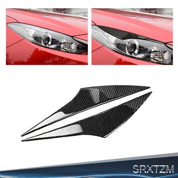 Skirta Mazda3 Axela 2014-2016 M. Anglies pluošto priekinis žibintas Antakių Vokų Dekoratyvinis Priekiniai Žibintai Antakiai Apdaila Padengti Lipdukai