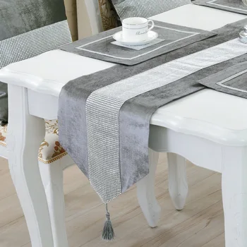 Tarpvalstybinės stalo runner lentelės vėliavos, arbata staltiesė, valgomasis stalas audiniai, madingas ir paprastas, modernus stalo kilimėlis, diamond