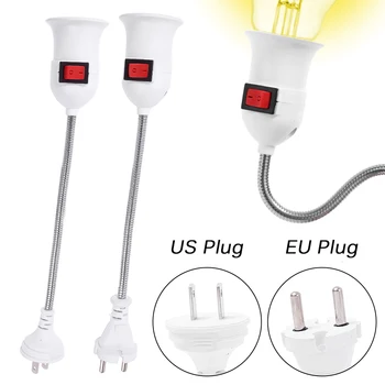 Universalus E27 Lemputės Laikiklį ES/JAV Plug lempose su Jungikliu Reguliuojamas Lizdo Laikiklį Energijos Taupymo LED Stalo Lempa Bazės Skaičiuoklė
