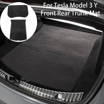 Už Tesla Model 3 Y Priekinės Galinės Bagažo Skyriaus Kilimėlis Flocking Audinio Juostelę Magistraliniai Krovinių Dėklas Automobilių Saugojimo Dėžutė Kilimėliai Flanelė Pagalvėlė 2017-2023