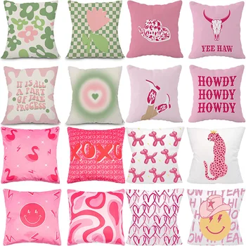 Užvalkalas Sweet Pink Serijos Spausdinimo Kelionės Dekoratyvinis Raidžių Mesti Pagalvės Dangtelis Aikštėje Namų Sofos Vasaros Kėdė Pagalvėlė Padengti