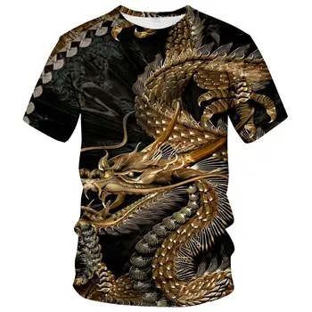 Vasaros Hipster Vyrų T-shirt Moterims, Kinų Drakonas Grafikos 3D Full Spausdinti Negabaritinių Tee Unisex Atsitiktinis Mados gatvė Viršūnes Drabužiai
