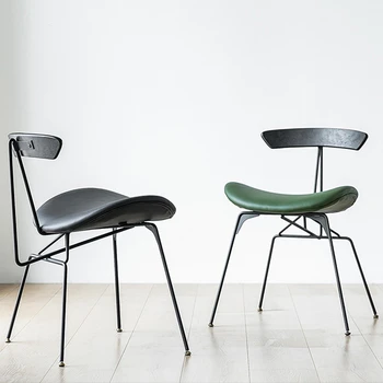 Šiaurės Retro Pramonės Stiliaus Valgomojo Kėdė Paprasta Daugiabučių Namų Kaustytomis Geležies Dizainerio Kėdės Atlošas Derybų Laisvalaikio Kėdė