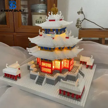 Žinojau, Pastatytas Sniego Bokštas, Senovės Kinijos Restorano Statyba Blokai, Statyba Žaislas Pasirinktinai LED Šviesos Nuostabiu kraštovaizdžiu